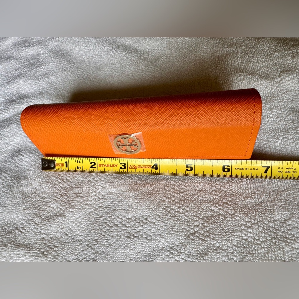 Tory Burch Orange Textured Glasses case - Picture 3 of 7